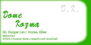 dome kozma business card